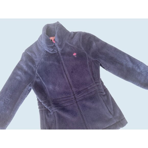 LILLY PULITZER Maddie Full ZIp Fleece Jacket Navy Blue Size Medium - Picture 2 of 7